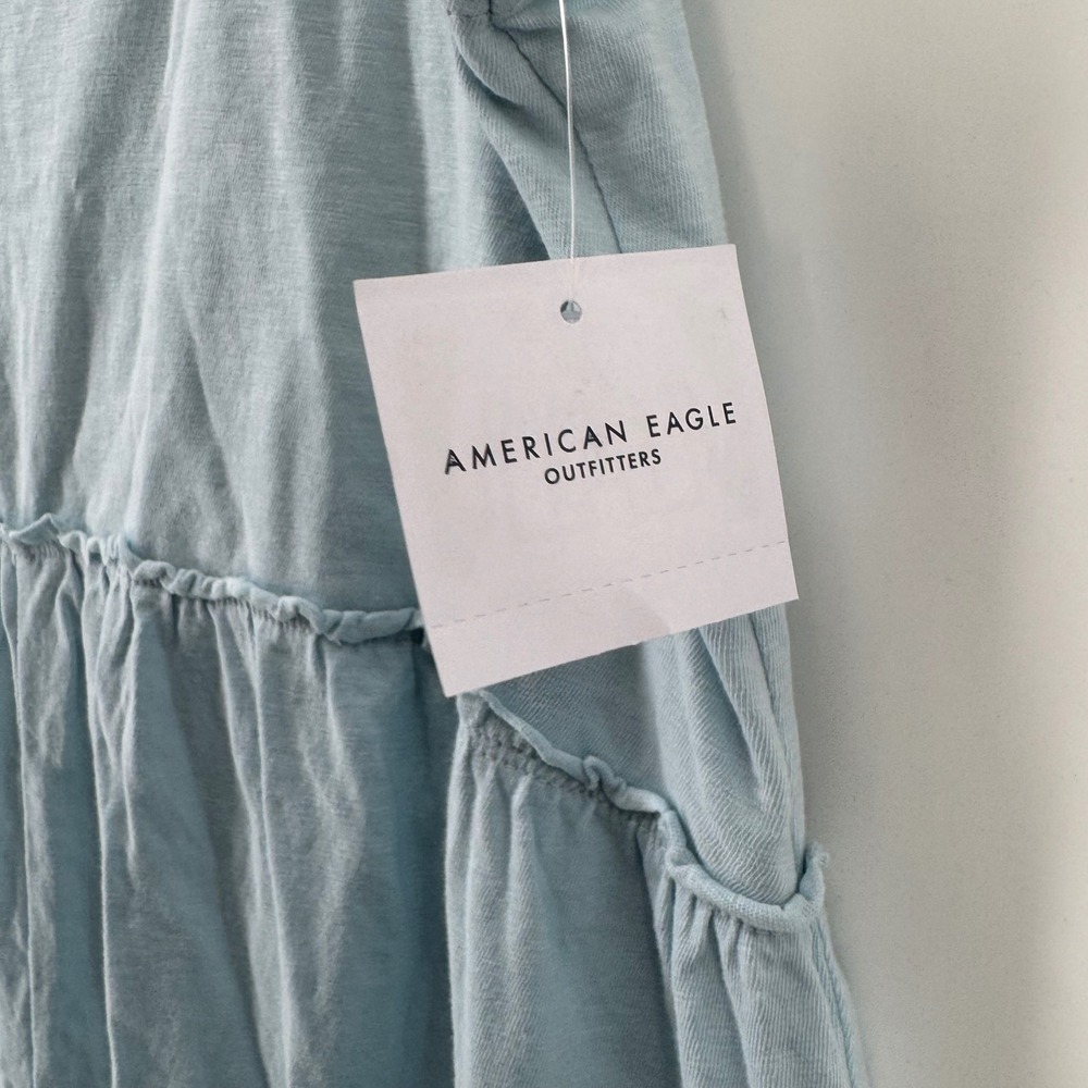 American Eagle Light Blue Wide Leg Sleeveless Jumpsuit 9196 401 Women Medium NWT - Picture 6 of 8